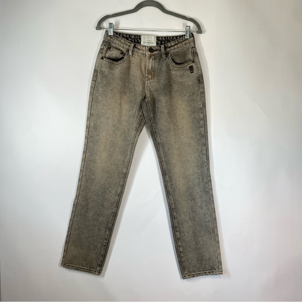 One Teaspoon Womens Truckers Mid Waist Straight Leg Denim Jeans Rust Size 24